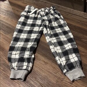 Katie J Plaid flannel Pants in Black and White